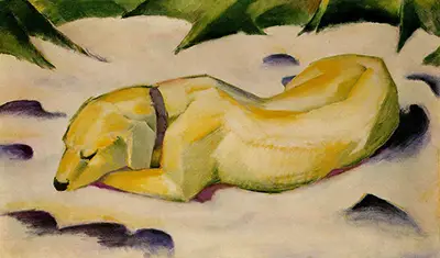 Dog Lying in the Snow Franz Marc